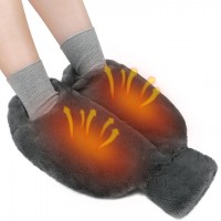 Hot Water Bottle for Feet, Foot Warmer Hot Water Bottle, Heated Feet Warmer with 2L Rubber Hot Water Bottle and Washable Plush Cover